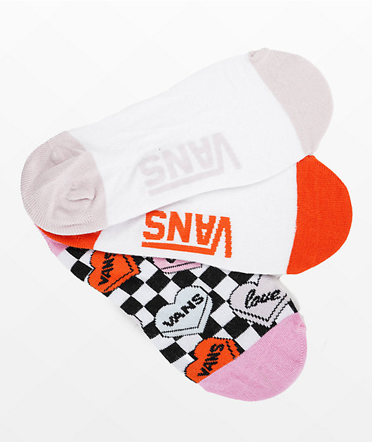 Vans Canoodle Candy Hearts 3 pack No Show Socks