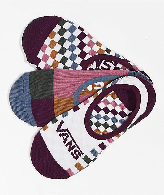 Vans Canoodles Checked Out 3 Pack No Show Socks