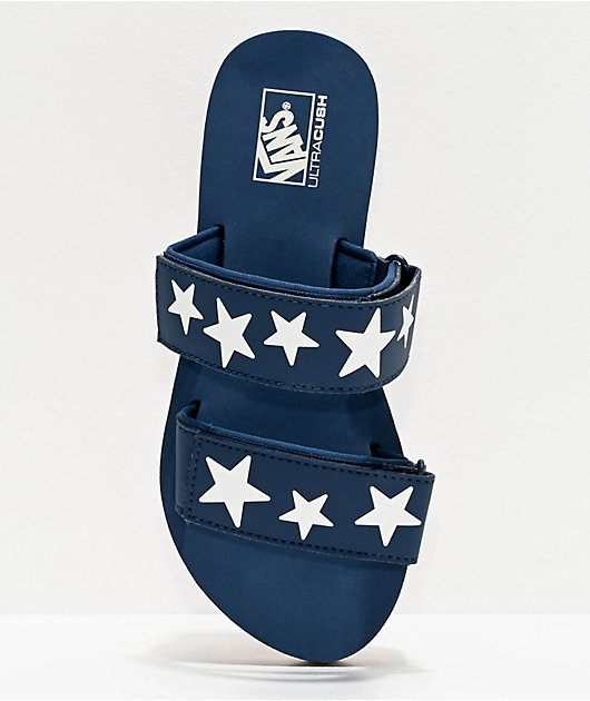 vans cayucas star gibraltar sea & marshmallow platform slide sandals