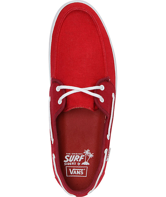 red vans boat shoes