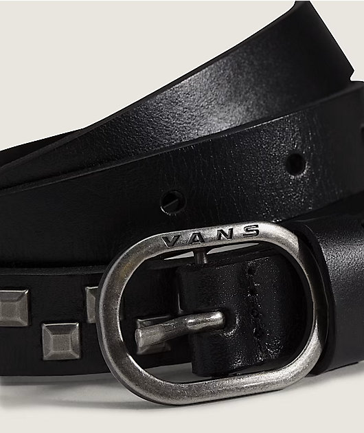 Vans Check Black Leather Belt
