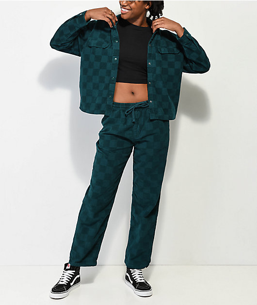 Vans Check It Out Chaqueta de camisa de pana verde azulado