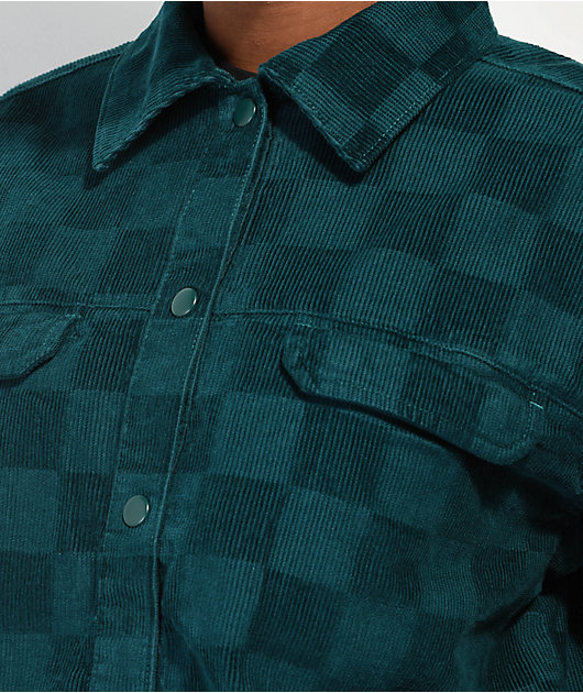 Vans Check It Out Teal Corduroy Shirt Jacket