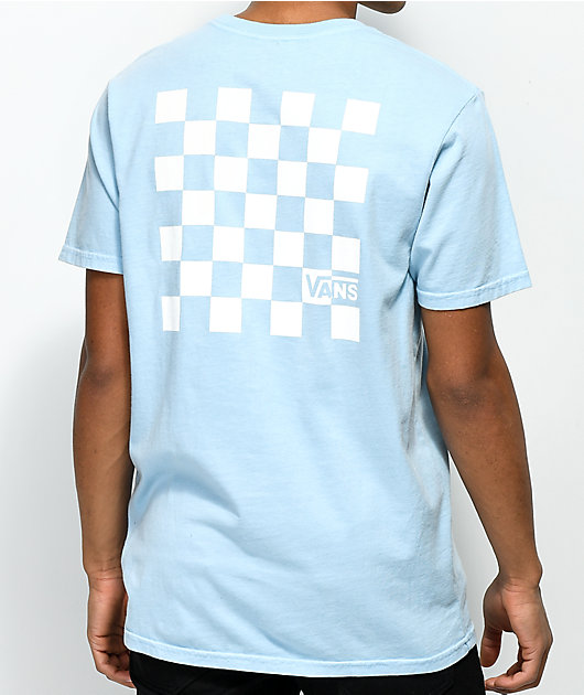 blue checkerboard vans shirt