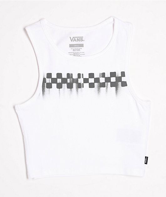 Vans Check Wash White Crop Tank Top