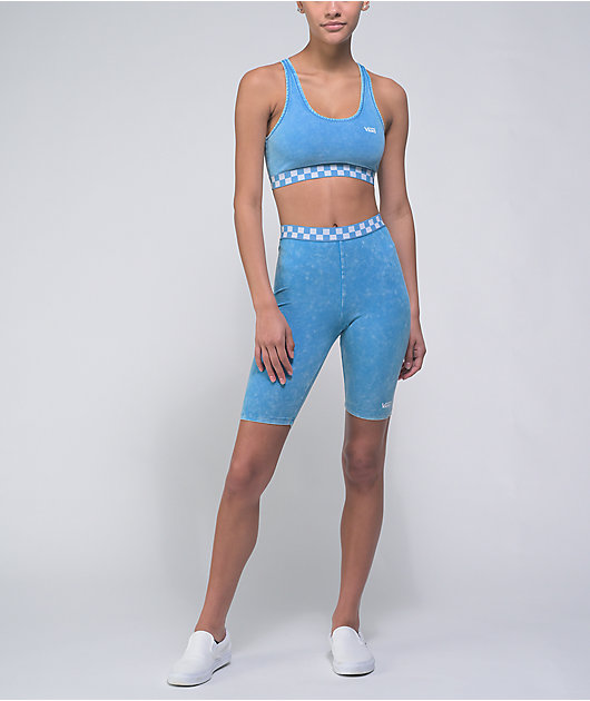 Vans Checked Out Niagra Blue Mineral Wash Bike Shorts