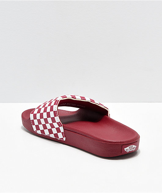 vans sandals red