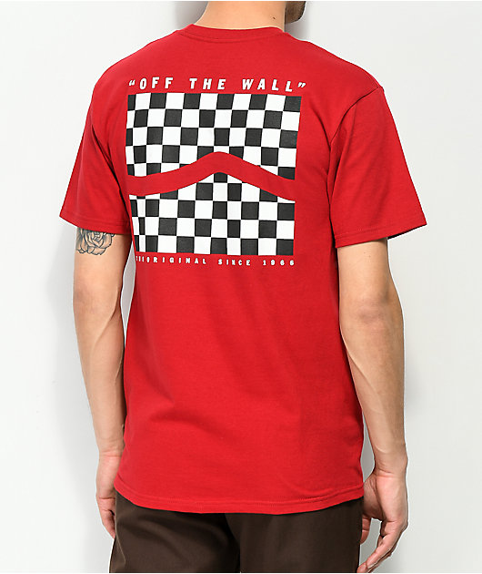 Vans Checker Side Stripe Red T-Shirt 