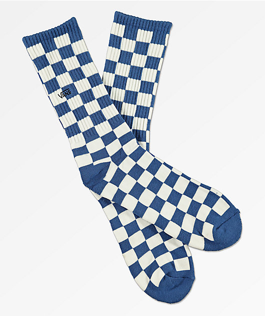 Vans Checkerboard II Blue Crew Socks 