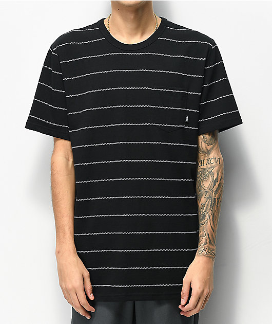 Vans Checkerboard Striped Black & White Pocket T-Shirt