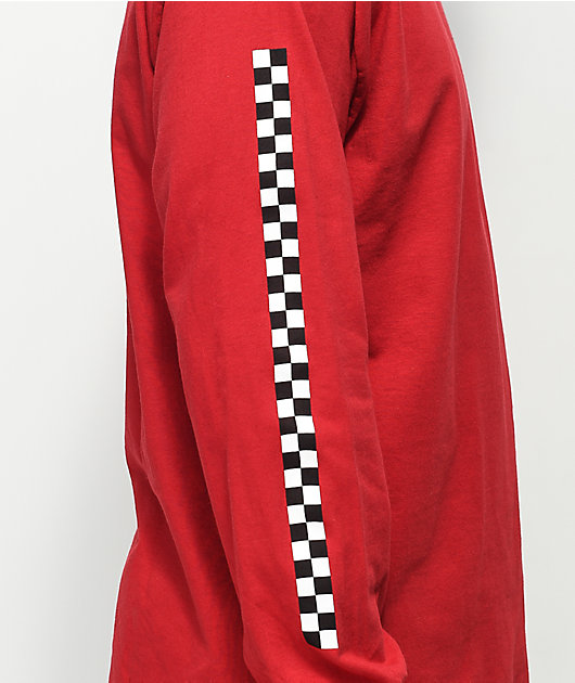 red long sleeve vans shirt