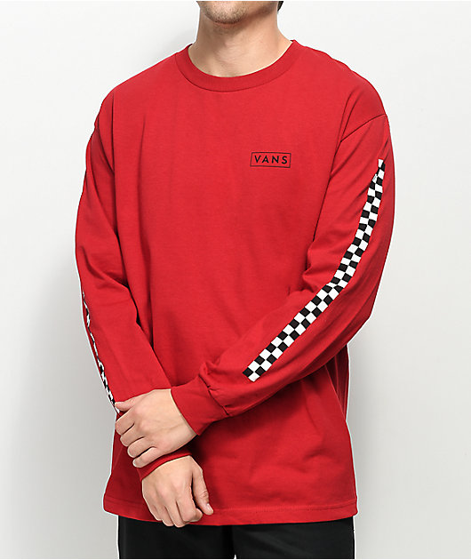 red checkerboard vans shirt