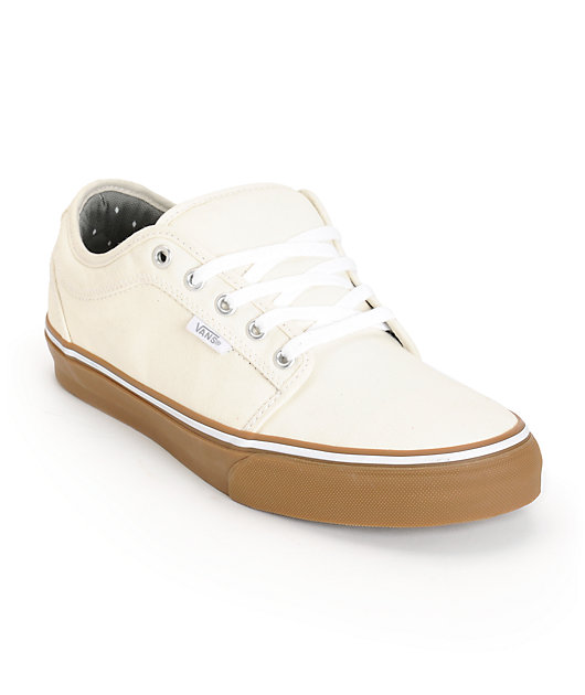 Vans Chukka Low White \u0026 Gum Skate Shoes 
