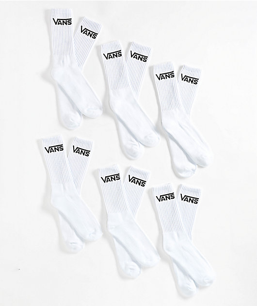 Vans Classic 6-Pack White Crew Socks