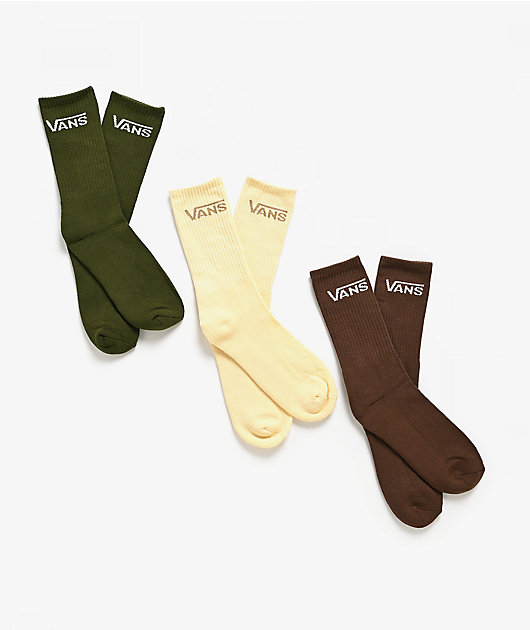 Vans Classic 3 Pack Green Balsam Crew Socks