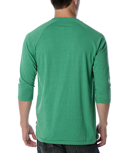 kelly green baseball shirt