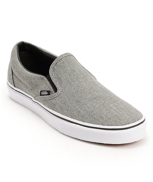 vans classic grey slip on