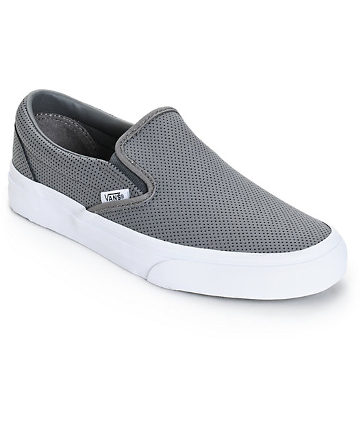 Vans Classic Grey Perforated Leather 