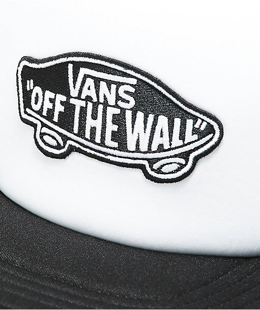 Black and white vans hat sales