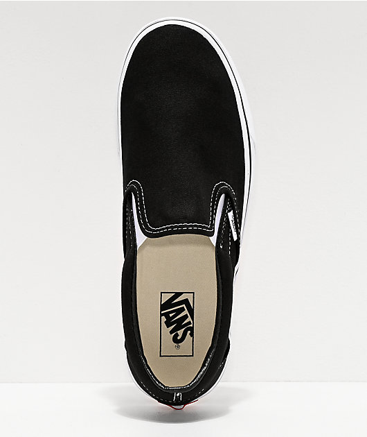 Vans shoes black slip hot sale on