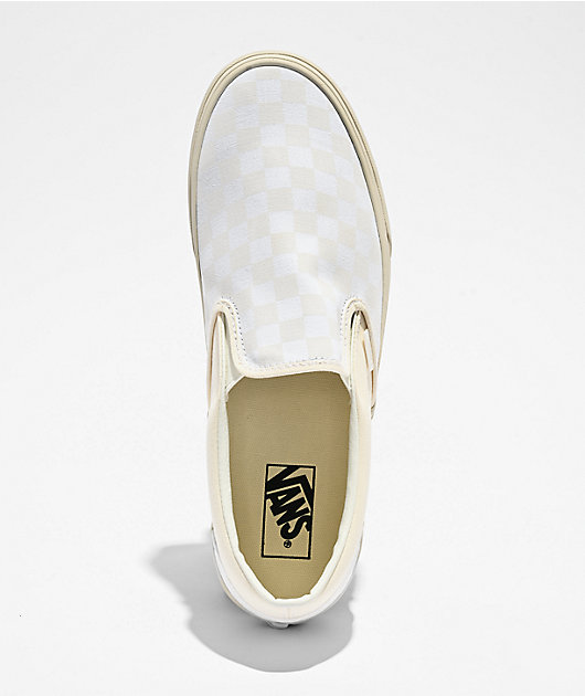 Vans Classic Slip-On Checkerboard Blanc De Blanc Skate Shoes