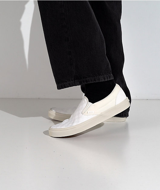 Vans Classic Slip-On Checkerboard Blanc De Blanc Skate Shoes video