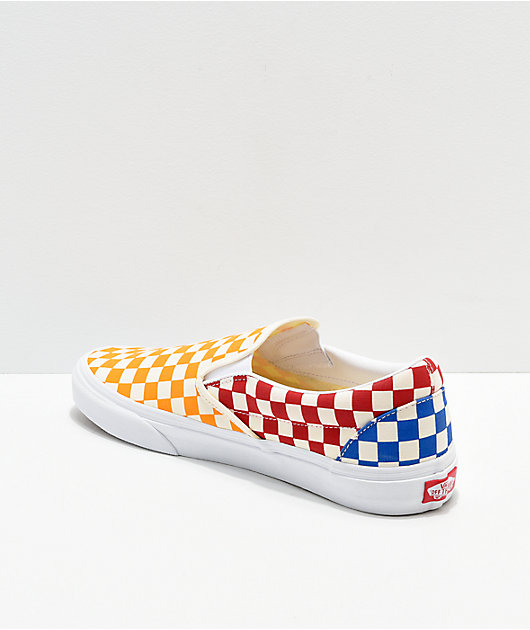 Vans Classic Slip On Checkerboard Red 