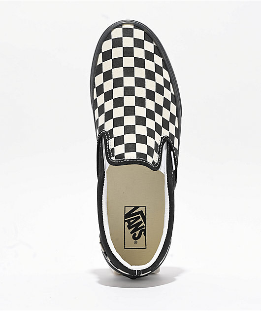 Vans Classic Slip-On Checkerboard White & Black Skate Shoes