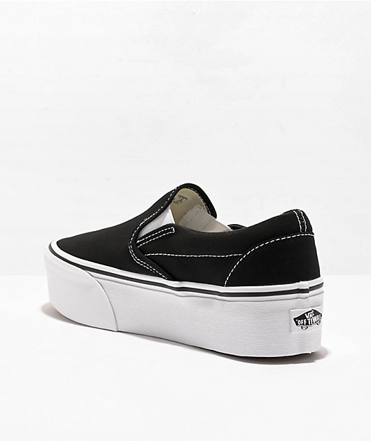 Vans Slip On Stackform zapatos de skate negros y blancos
