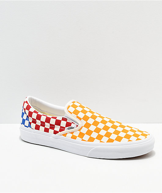 Vans Classic Slip-On zapatos de skate de rojos, azules y amarillos