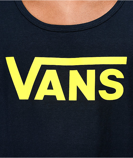 Vans Classic camiseta sin mangas azul marino y amarilla