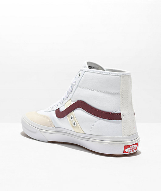 Vans Crockett High White & Red Skate Shoes