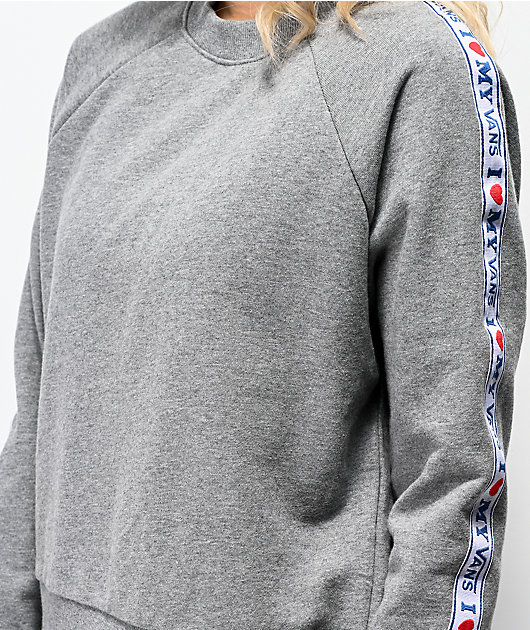 nike repeat pack logo taping crew neck sweat in grey