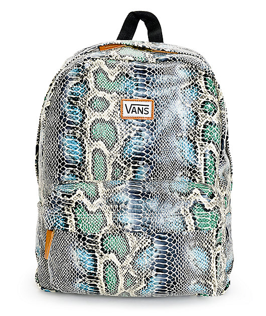 vans snake print backpack