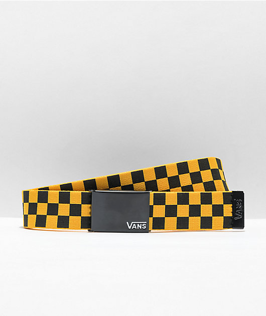 Vans Deppster Yellow & Black Checkerboard Web Belt