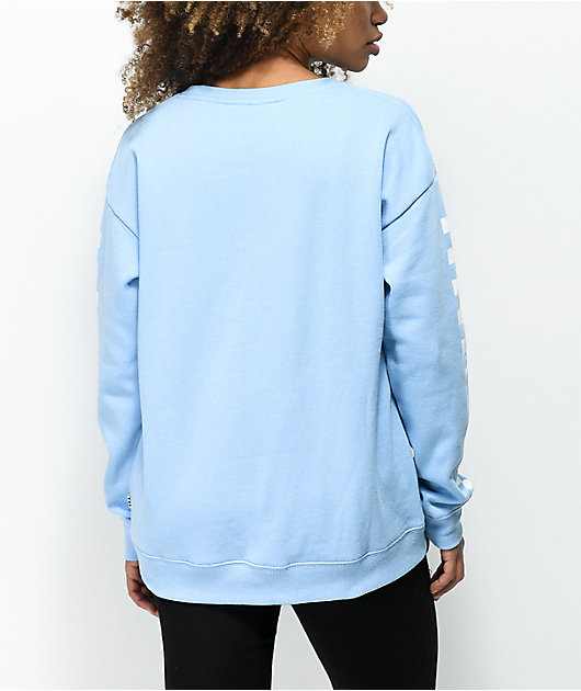 light blue crewneck sweatshirt