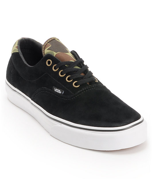 Vans Era 59 Black \u0026 Camo Skate Shoes 