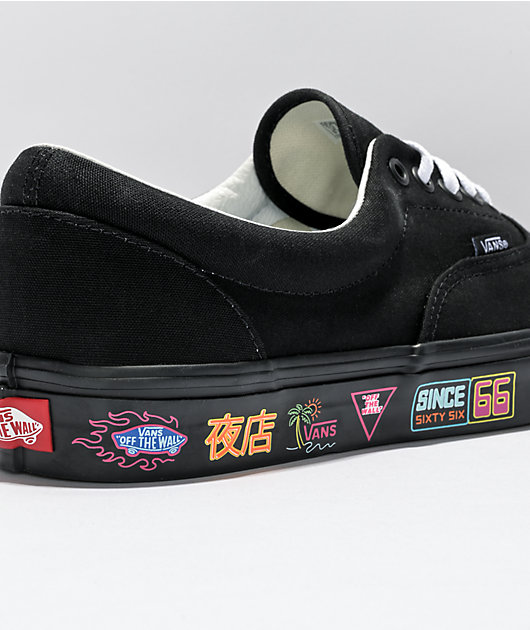 Følg os Perseus Ubevæbnet Vans Era Black & Neon Skate Shoes