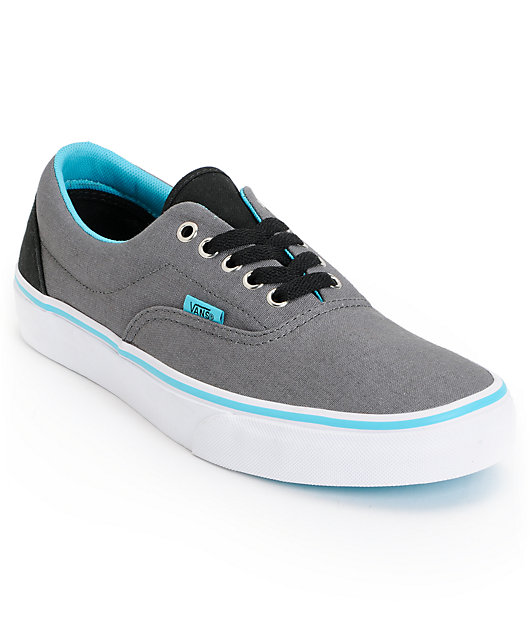 turquoise and gray vans