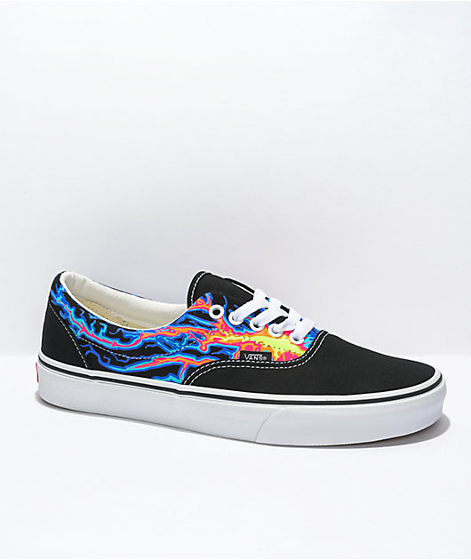 Vans Skate Shoes Flame Low Vans Vans Era Electric Flame Black