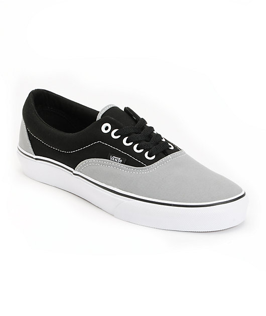 Vans Era Light Grey \u0026 Black Two-Tone Canvas Skate Shoes | Zumiez