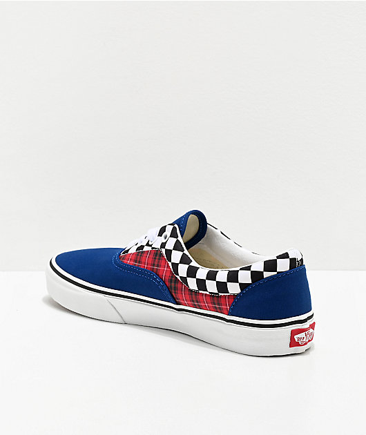 aflevering periodieke Ontrouw Vans Era Plaid Checkerboard Blue & Racing Red Skate Shoes