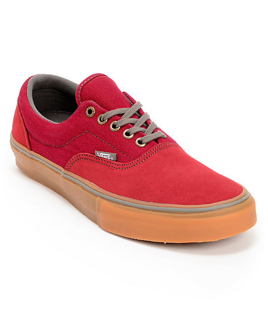 Vans Era Pro Red \u0026 Gum Skate Shoes | Zumiez