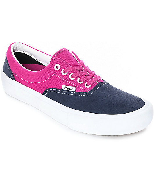 Vans Era Pro zapatos de skate en azul marino y rosa | Zumiez