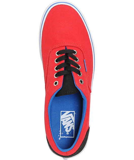 vans red and black canvas shoes