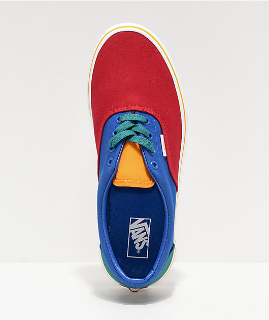 yellow blue and red vans