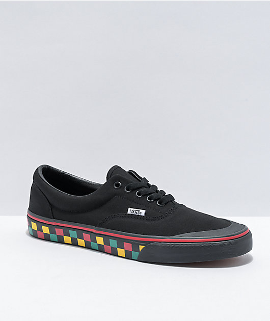 Vans Era TC Fox Checkerboard Black \u0026 Red Skate Shoes | Zumiez