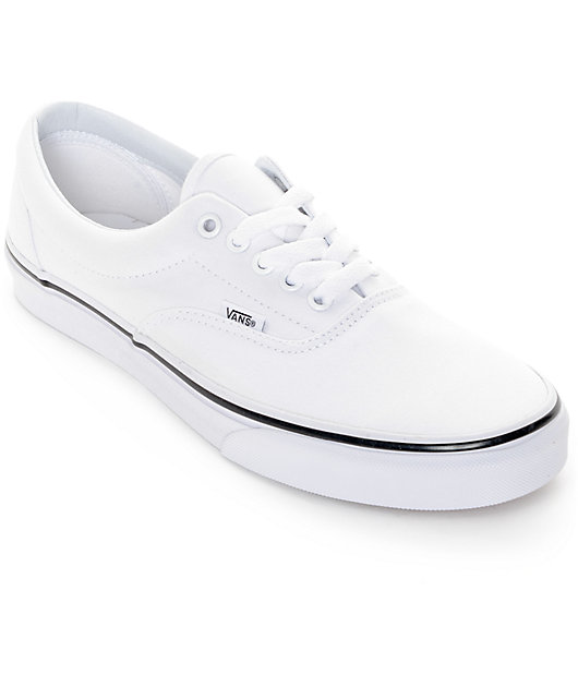 Vans Era True White \u0026 Black Skate Shoes 