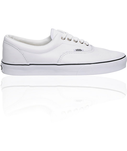 white leather vans shoes