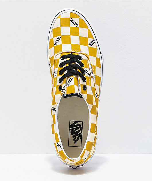 Vans Era Yolk Yellow & White Big Checkerboard Skate Shoes